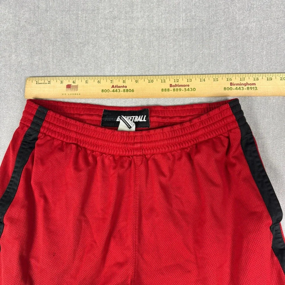 Nike Basketball Mesh Side Stripe Athletic Shorts Mens Large Red Polyester